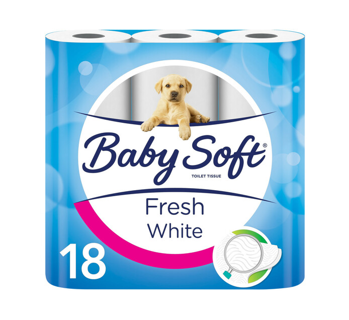 Baby Soft 2 Ply Toilet Paper White 