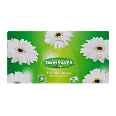 Twinsaver Facial Tissue White 