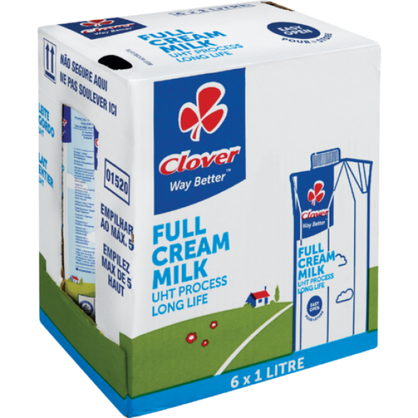 Clover UHT Long Life Full Cream Milk Carton 1Lt