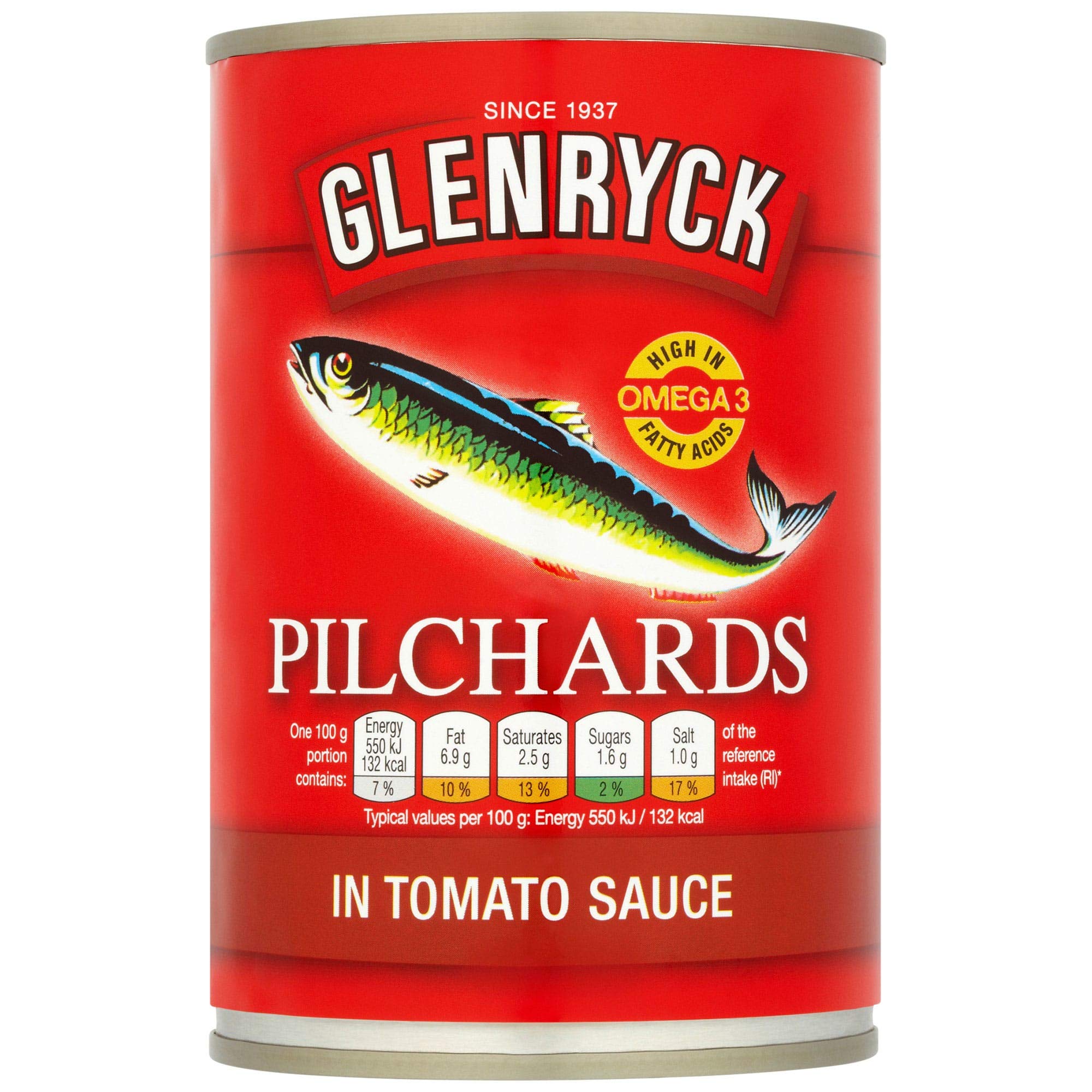 Glenryck Pilchards In Tomato Sauce Can